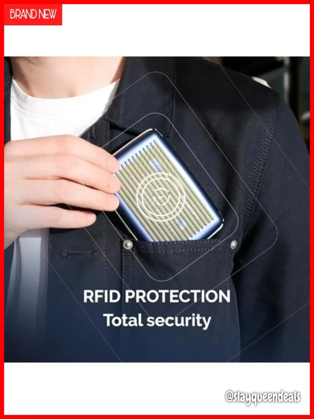 RFID Blocking Aluminum Card Holder Slim Wallet Metal Clasp
